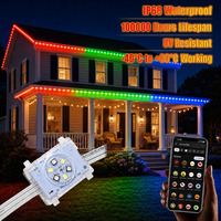 Lumières extérieures permanentes 48V RGBW adressables pour toits de maisons, décoration de Noël, lumières LED à points pixel