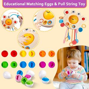Jouets Montessori Sensory Bins Jouets à tirer Jouets de <span class=keywords><strong>bain</strong></span> <span class=keywords><strong>pour</strong></span> bébés 6 en 1 Blocs empilables Anneaux Jouets <span class=keywords><strong>pour</strong></span> bébés de 6 à <span class=keywords><strong>12</strong></span> <span class=keywords><strong>mois</strong></span> - Product Image 5