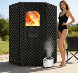 Sauna portable pliable isolé pour l'extérieur, grande cabine de sauna à vapeur sèche pour la maison - Product Image 1