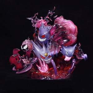 Statue de scène familiale Gengar bicolore de Fantasy House Evolution Group, modèle animé fait à la main - Product Image 1
