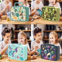 2025 Hot nouvellement lancé Capybara empilable sans fil dernière boîte à lunch Bento en plastique à 5 compartiments avec bouteille d'eau pour l'école