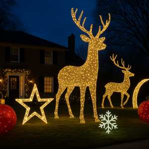 Desain Dekorasi Natal LED Berkualitas Tinggi Tahan Air Motif Hewan 3D Besar Lampu Dekorasi LED - Product Image 4