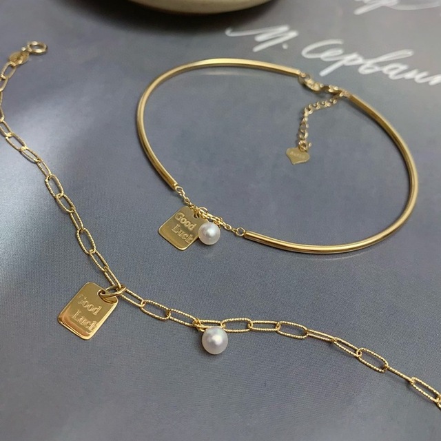 AU750 Solid Gold Paper Clip Chain 18K Bracelet With Charms for Girls 18K Pure Gold Jewelry Fashion Jewelry Bracelets Bangle