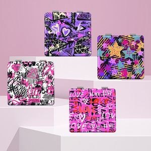 Specchio Cosmetico Decorativo Personalizzato Pieghevole Portatile Piccolo Quadrato Design Minimalista per Sublimazione - Product Image 1