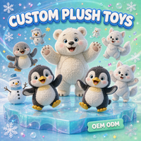 Peluche d'animal arctique personnalisée de haute qualité, poupée en peluche de dessin animé OEM pour la promotion de marque, cadeau pour enfants et souvenir du musée polaire