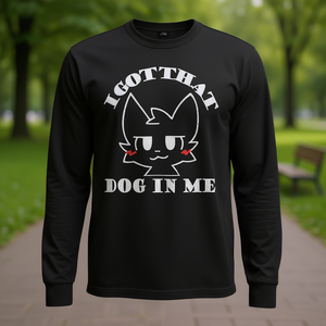 I Got That Dog in Me Boykisser T-shirt bianca a maniche lunghe unisex per adulti con scollo rotondo e stampa serigrafica - Product Image 3