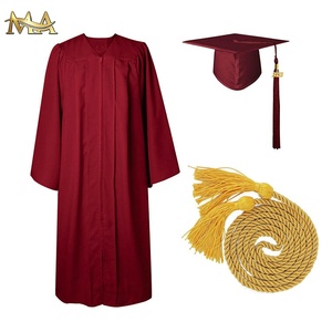 Uniforme escolar de alta calidad 2025 vestido de graduación negro y <span class=keywords><strong>gorra</strong></span> para graduación u otro color vestido de graduación y <span class=keywords><strong>gorra</strong></span> con borla - Product Image 3