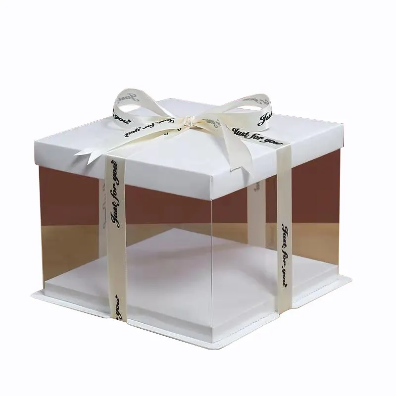 ケーキベーキング包装用マルチサイズダブルレイヤー3層PET透明ケーキボックス