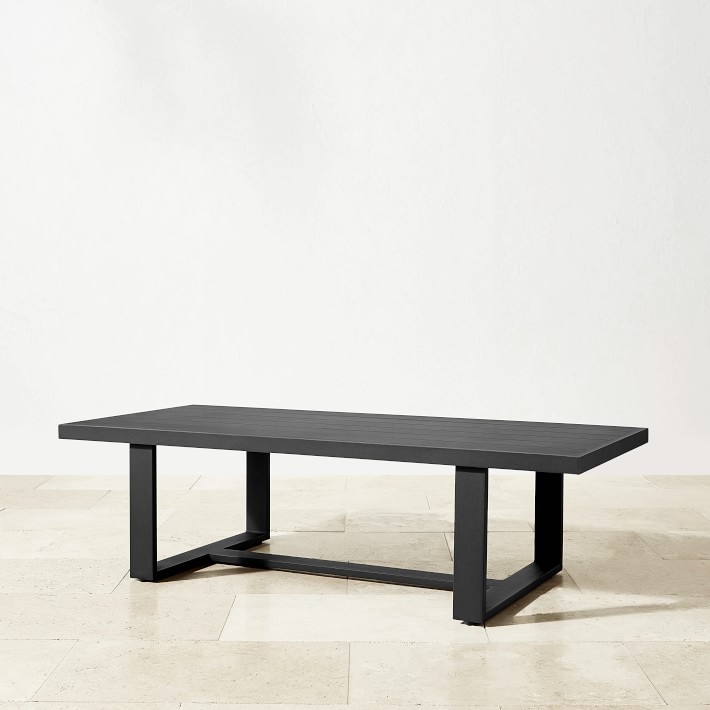 hotel outdoor furniture Crafted of enduring Aluminum frame outside garden set rectangle Metal Coffee Table