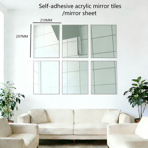 6 Pcs A4 Size Acrylic Self-adhesive <b>Mirror</b> Sheets Art Deco Design Shatterproof Eco-friendly Lightweight Custom Color - Product Image 1