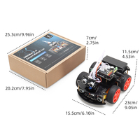 Tscinbuny 4WD Robot Car Kit Programación gráfica APP Control remoto infrarrojo Evitación de obstáculos inteligente para educación Maker Boards