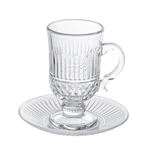 Taza de té de vidrio con asa de 101-200 ml para el té de la tarde, diseño redondo de color sólido - Product Image 5