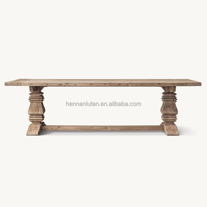 <span class=keywords><strong>Mesa</strong></span> de Comedor Vintage de <span class=keywords><strong>Madera</strong></span> Maciza de Oka para Restaurante, Mesas de Comedor para Uso Doméstico, Muebles de <span class=keywords><strong>Madera</strong></span>, <span class=keywords><strong>Mesa</strong></span> de Comedor de Tablas de <span class=keywords><strong>Madera</strong></span> - Product Image 2