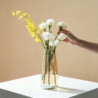 Vase à fleurs en verre transparent simple, style nordique, élégant récipient floral, décoration de table pour la maison