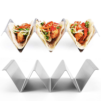 Hot Selling Geschirrs püler Safe Wellenform Edelstahl Taco Tray Holder Pancake Tray