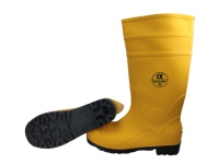 Bottes de chasse noires pour hommes Welly, bottes imperméables, chaussures hautes avec embout en acier