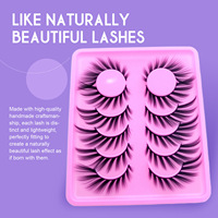 Faux cils pré-encollés ailés style manga, lot multi-paires, bande en coton noir, volume bouclé et moelleux, auto-adhésifs, vente en gros