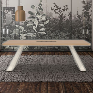 저장 공간이없는 나무 6 인용 직사각형 회의 테이블 - Product Image 5