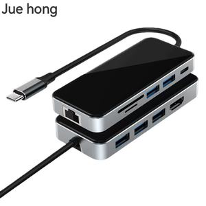 Jue Hong 10-in-1 <span class=keywords><strong>USB</strong></span>-<span class=keywords><strong>C</strong></span> Hub <span class=keywords><strong>Typ</strong></span>-<span class=keywords><strong>C</strong></span> a Rj45 USB3.0 adattatore con lettore di schede per <span class=keywords><strong>HDMI</strong></span> e <span class=keywords><strong>USB</strong></span>-<span class=keywords><strong>C</strong></span> porta Hub tipo-<span class=keywords><strong>C</strong></span> in magazzino - Product Image 2