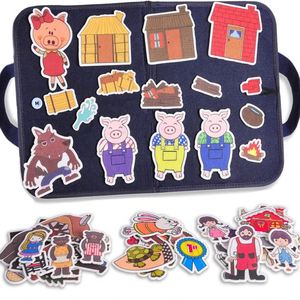 Jouet sensoriel Montessori pour tout-petits, ensemble de planches d'activités « Trois cochonnettes », 4 planches de jeu, fournitures éducatives pour enfants d'âge préscolaire - Product Image 2