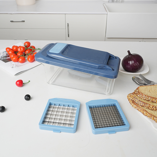 Stainless Steel Spiral Vegetable Slicer and Onion Chopper Manual Food Potato Cutter and Dicer Fruit Tools for Easy Kitchen Use