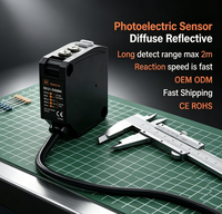 Sensor Fotoeléctrico de Reflexión Difusa de 2m Ek51-d2m4, Fotocélula Infrarroja Cuadrada con Capacidad de Detección