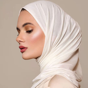 Venta al por mayor liso turbante musulmán <span class=keywords><strong>Hijab</strong></span> Jersey algodón <span class=keywords><strong>Hijab</strong></span> árabe Jersey chales bufanda mujeres - Product Image 5