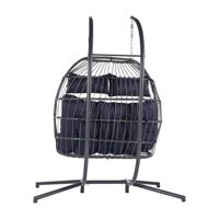 Grand hamac pour 2 personnes chaises à œufs suspendues chaise balançoire avec cadre pour intérieur et extérieur