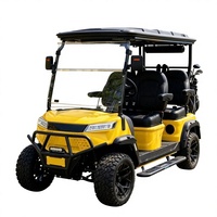 Voiturette de golf électrique de luxe, buggy utilitaire 4 places personnalisable tout-terrain pour parcours de golf et stationnement de complexe hôtelier
