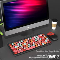 Set Keyboard dan Mouse Nirkabel Kantor 2.4G USB Combo untuk Komputer PC Desktop Laptop untuk Mengetik Kerja di Rumah dan Bisnis