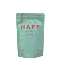 Sacs d'emballage de café à fond plat zip-lock noir imprimés personnalisés Pochette debout à gousset latéral écologique avec fonction aseptique