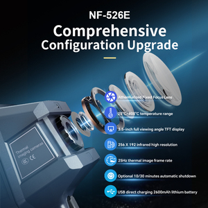 กล้องถ่ายภาพความร้อน NF-526E ความละเอียด 256x192 พร้อมเครื่องวัดอุณหภูมิอินฟราเรด ความถี่ 25Hz สำหรับการซ่อมแซมและการตรวจสอบท่อ - Product Image 2