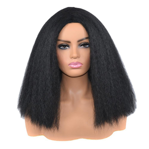 <span class=keywords><strong>Parrucca</strong></span> <span class=keywords><strong>Afro</strong></span> Ricci Crespi Resistente al Calore in Fibra Sintetica per Donne Nere, Senza Colla, Voluminosa, per Halloween e Cosplay - Product Image 2