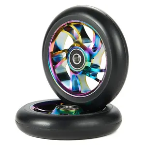 Scooter yedek wheels100mm 110mm itme/Kick/profesyonel akrobasi skuter tekerlekler ile rulmanlar