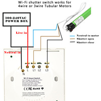 Interrupteur tactile de rideau intelligent standard de l'UE pour Tuya Alexa Compatible avec les volets roulants électriques 10A Max. Commutateur intelligent Wifi actuel
