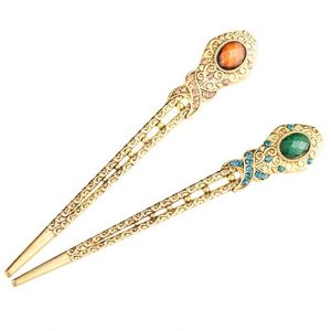 Vintage Rhinestone Jewelry <b>Hair</b> Sticks Crystal Stone Bun Metal Goth <b>Chopsticks</b> <b>Hair</b> Styling Traditional Gothic <b>Hair</b> <b>Chopsticks</b> - Product Image 3