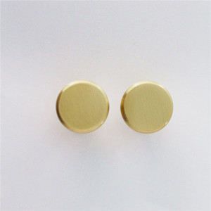 家具装饰五金厨柜门复古黄铜金色圆形旋钮 - Product Image 2