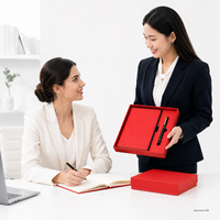 Ensemble cadeau de carnet en cuir PU A5 avec logo personnalisé, stylo, clé USB, agenda professionnel en PU thermosoudé, kit de papeterie, vente en gros OEM