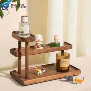 Bureau en bois <span class=keywords><strong>Lego</strong></span> poupée rack cosmétiques parfum étagère <span class=keywords><strong>de</strong></span> <span class=keywords><strong>rangement</strong></span> solide double gâteau dessert présentoir pour chambre salon - Product Image 3