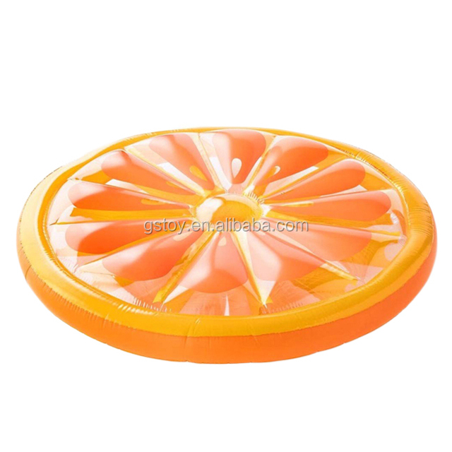 Swimming Pool Fruit Floating Round Water Mat Inflatable Orange Shape Pool Float