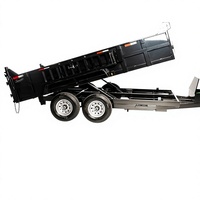 Remorque benne télescopique robuste 7x14 7 tonnes avec moteur pour usage agricole, roues en aluminium, garantie 3 ans