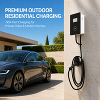 Chargeurs de voitures électriques 7 kW 32 ampères, borne de recharge murale EVSE niveau 2 7 kW, IEC 62196-2 SAE J1772, station de recharge pour véhicules électriques