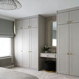 Armoire BALOM personnalisée de couleur Morandi, armoire moderne minimaliste en bois massif jusqu'au plafond, meubles de chambre à coucher, garde-robe - Product Image 2