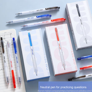 ปากกาสำหรับนักเรียน แบบกด แห้งเร็ว 0.5 มม. หัวสองด้าน สีน้ำเงิน แดง ดำ หมึกใส ดีไซน์เรียบง่าย ผลิตจากพลาสติก - Product Image 2