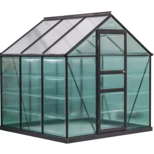 钢基步入式铝制花园钢化玻璃温室