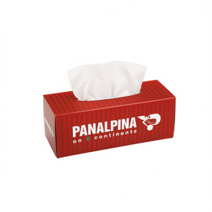 Portafazzoletti Panalpina con design a righe rosse e logo del marchio 6 Continenti per uso in ufficio - Product Image 2