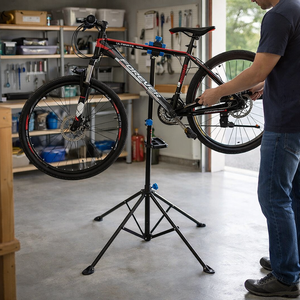 Support <span class=keywords><strong>de</strong></span> <span class=keywords><strong>réparation</strong></span> <span class=keywords><strong>de</strong></span> <span class=keywords><strong>vélo</strong></span> Teraysun HS-QX-006 robuste, capacité <span class=keywords><strong>de</strong></span> charge <span class=keywords><strong>de</strong></span> 30 kg, en acier et alliage d'aluminium, hauteur réglable, plateau <span class=keywords><strong>à</strong></span> outils pliable, 20-29 pouces - Product Image 6