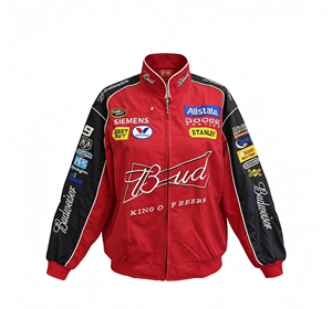 Chaqueta Bomber Azul Marino para Hombre Red Bull, Cortavientos, con Cierre, Estilo Deportivo, con Logotipo Estampado y Marca en la Manga - Product Image 1