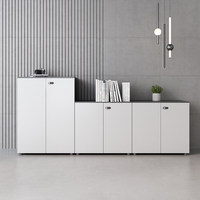Meuble bas de bureau laqué toucher doux avec serrure, rangement multifonctionnel et compartiment de classement latéral pour bureau à domicile et usage commercial