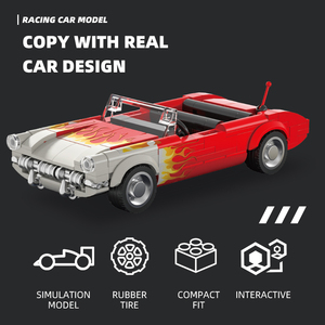 Techinic Moc รถสปอร์ตคลาสสิกชุดของเล่นก่อสร้างอิฐประกอบแบบทำมือสำหรับเด็กผู้ชายมีชิ้นชุดของเล่นตัวต่อก่อสร้าง - Product Image 2